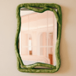 Medium - Hêtre Teinté Vert / Miroir Rose