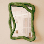 Small - Hêtre Teinté Vert / Miroir Effet Piqué Au Mercure