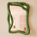 Small - Hêtre Teinté Vert / Miroir Rose