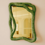 Small - Hêtre Teinté Vert / Miroir Jaune