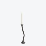 Bougeoir Alga Single en Patine Noire