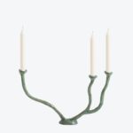 Alga Candle Holder Triple Green Patina